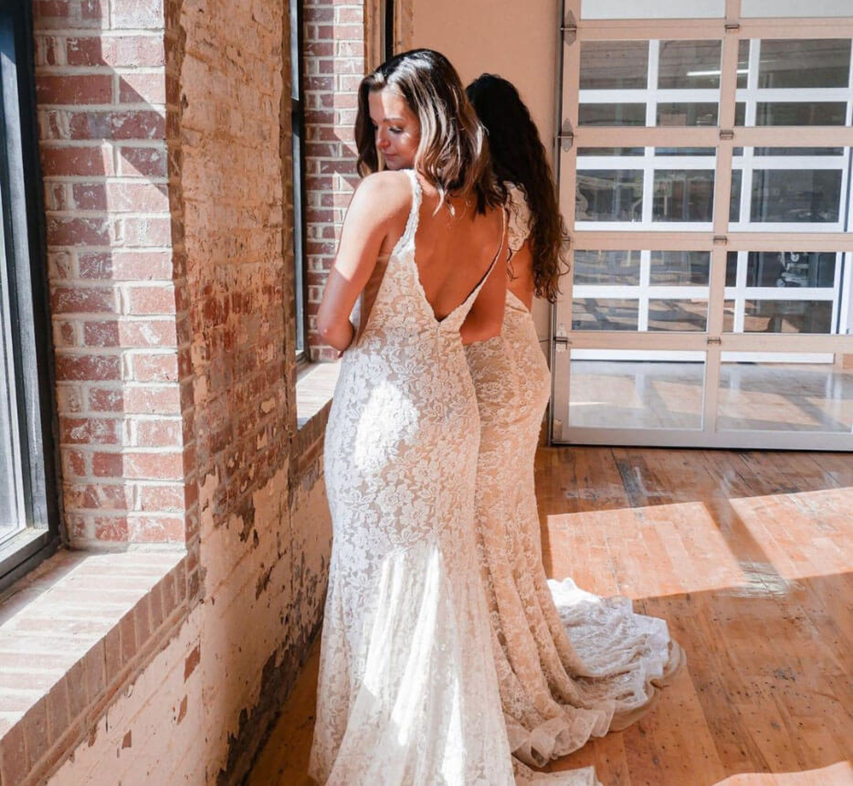 Model wearing a bridal dress