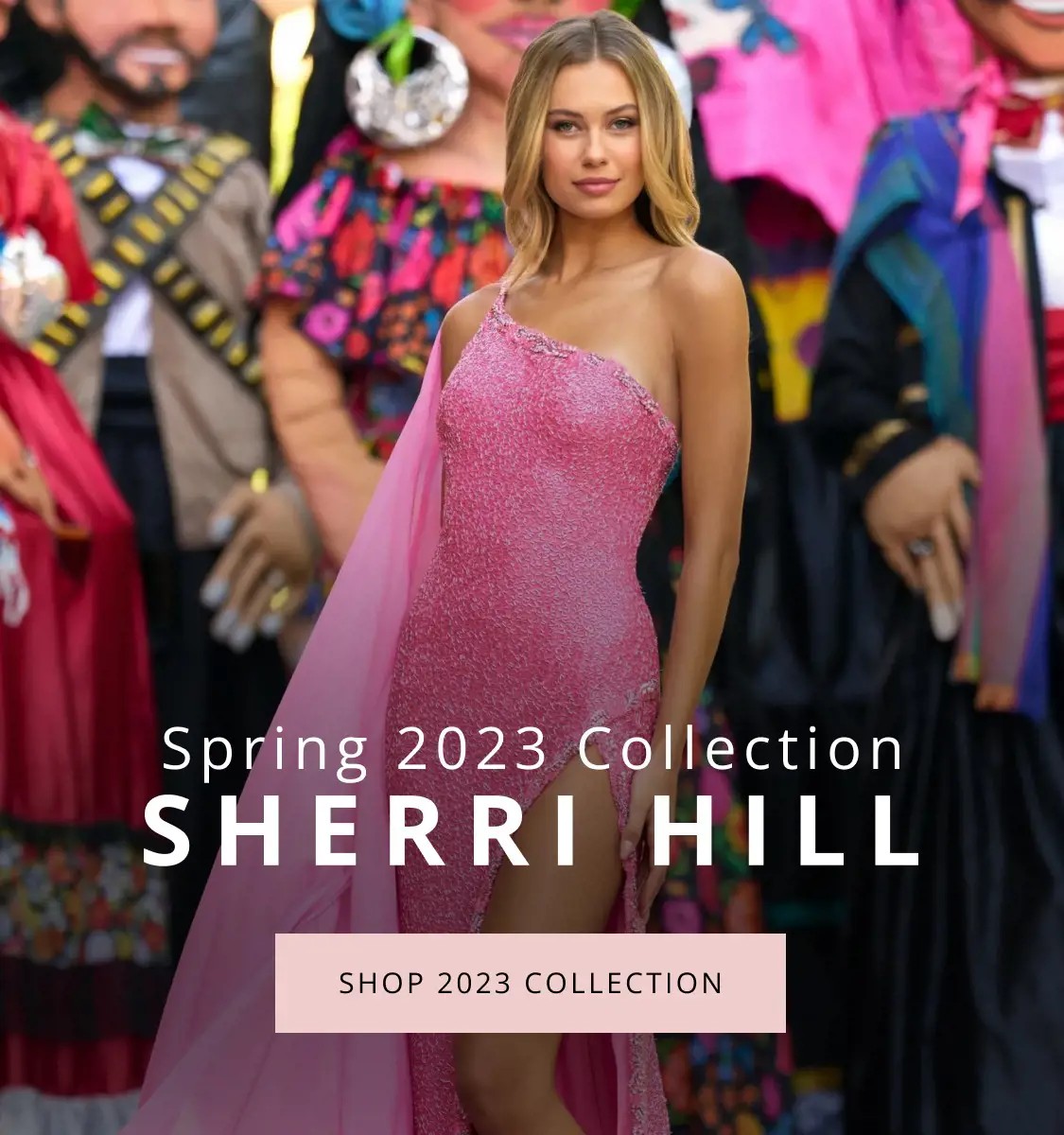Model Wearing Sherri Hill Prom Dress